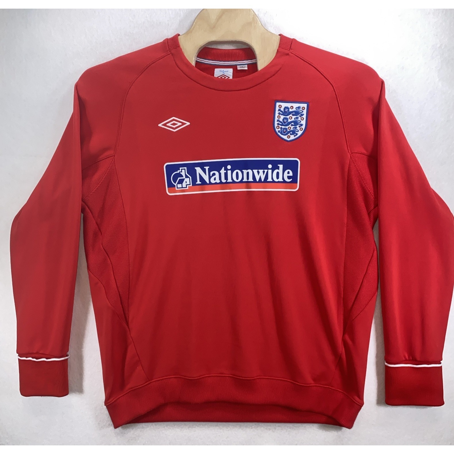 Umbro England Long-Sleeved Sweatshirt Jersey Soccer Red 2xl C9